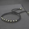 Fashion Woven Gold Bead Bracelet, Adjustable Beaded Lucky Charm Couple Bracelet