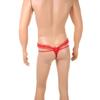 Hot-selling men's lace thong dummy sexy double belt U convex bag temptation free bikini T-pants