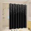 Starry Rain Shower Curtain Black Background White Glittering Lines Waterproof Bath Decor Modern Celestial Bathroom Curtains