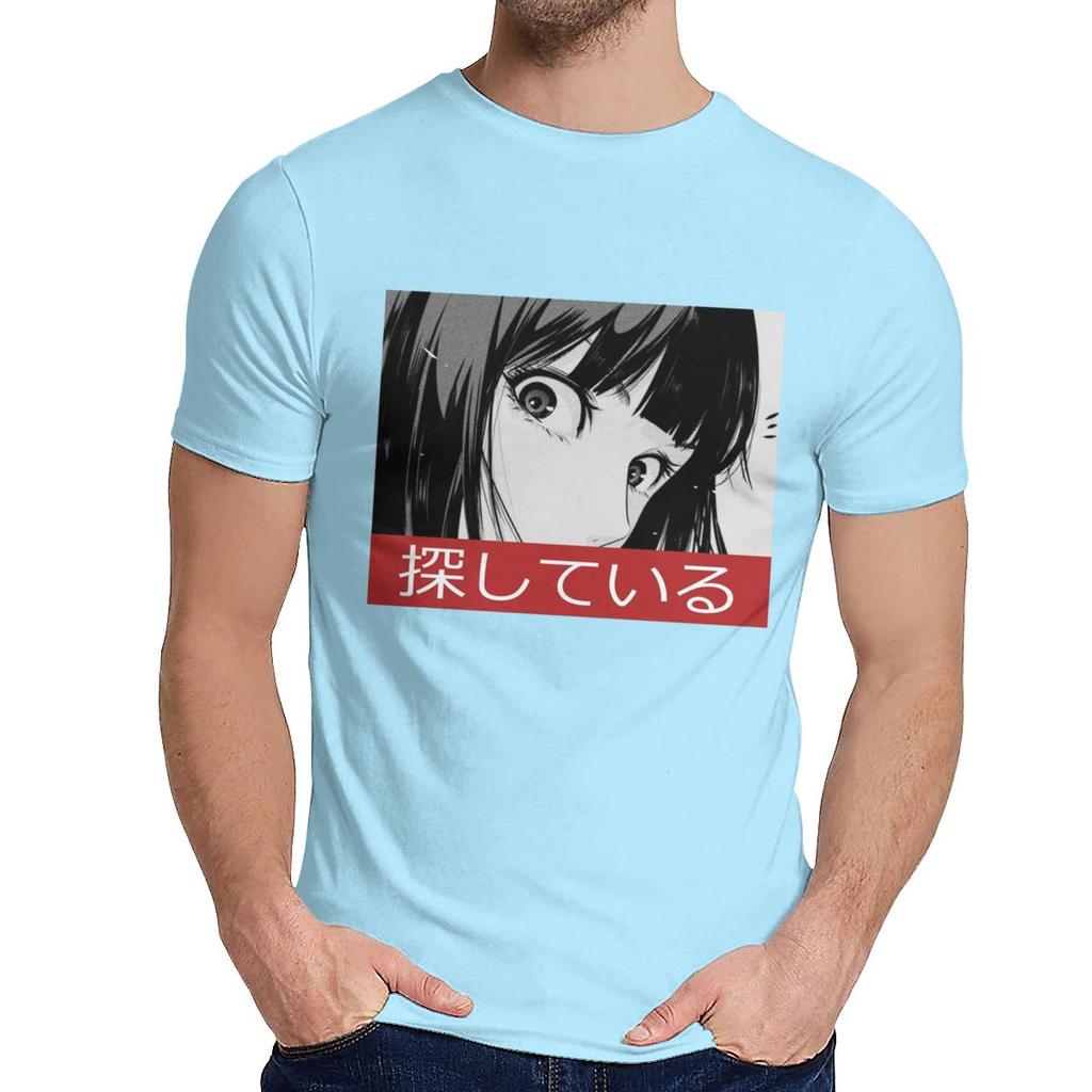 Streetwear Stare Sad Japanese Aesthetic Homme Tee Shirt For Unisex Awesome Organic Cotton T Shirt O