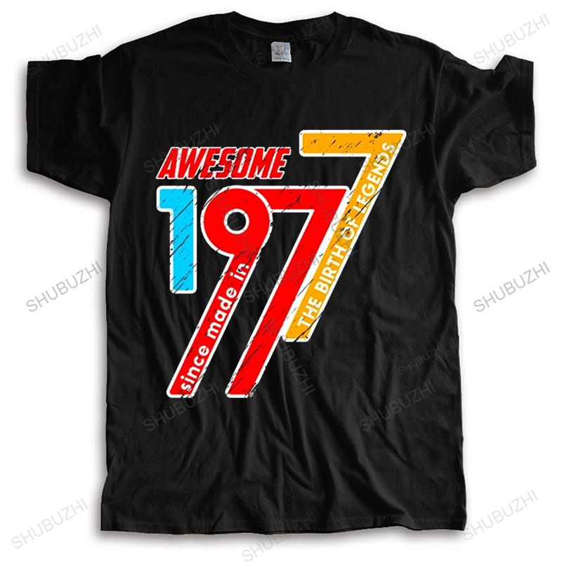 T Shirts Guys Legends Vintage Retro Vintage Made In 1977 40th Unisexs Short Sleeve TShirt Male Tee Designs Birthday Gift
