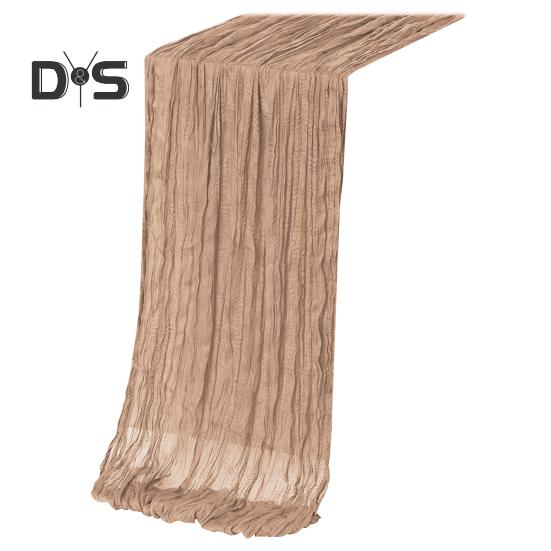 

Дорожка для стола на День благодарения, марлевая, в стиле бохо, плиссированная, однотонная, устойчивая к пятнам, многоразовая, для защиты стола, украшение, дорожка для банкета, выпускного вечера 90x180cm верблюд