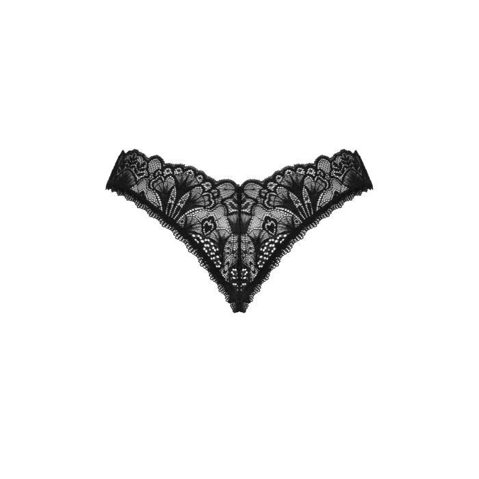 Obsessive - String Donna Dream Avec Entrejambe Ouvert - Noir XS/S