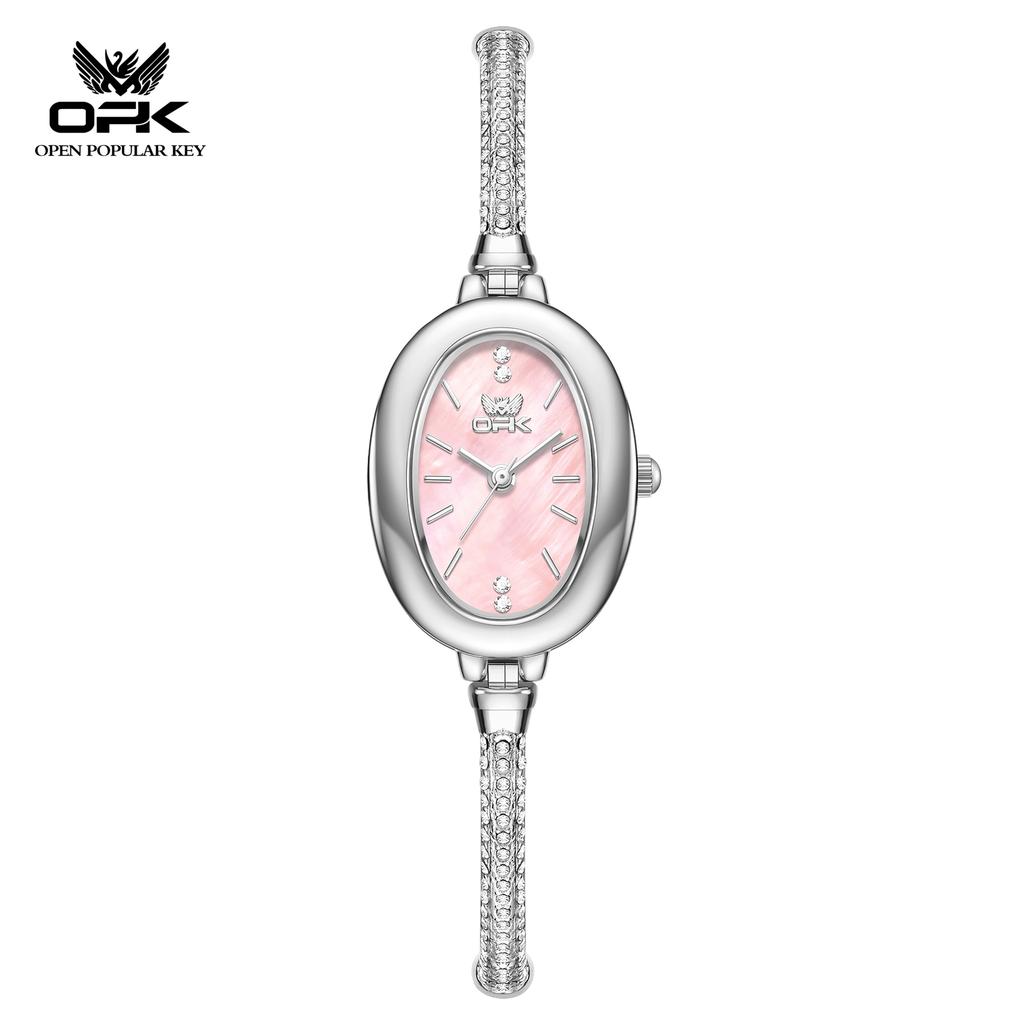 OPK Brand New Exquisite and Elegant Half Bracelet Small Oval Waterproof Women's Quartz Watch 6097