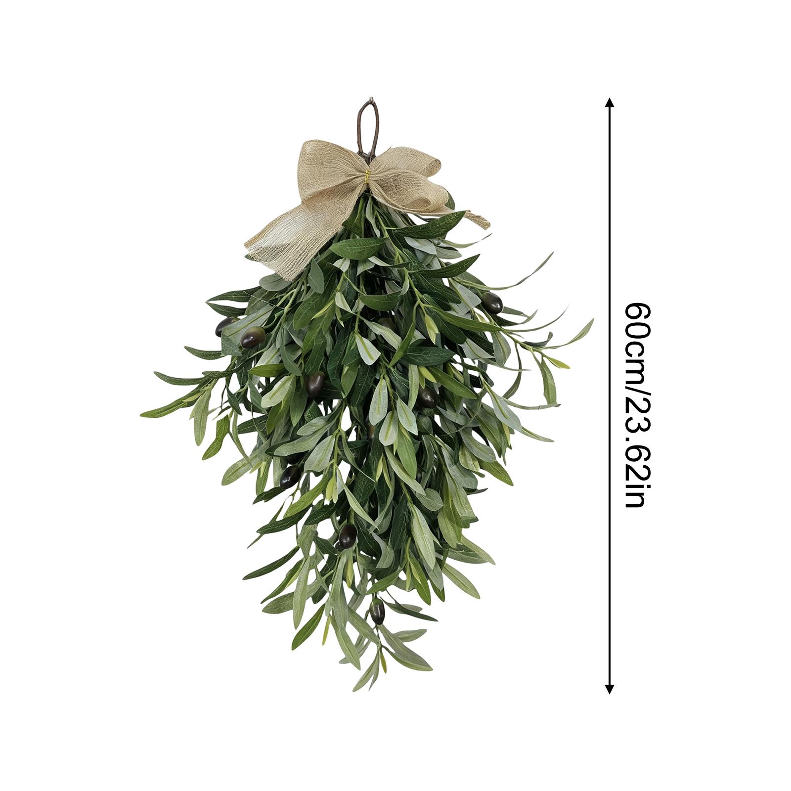 

60cm Artificial Olive Garland-faux Olive Wreath With Greenery Leaves For Front Door, Wall Hanging Decor For Farmhouse 60cm зелений