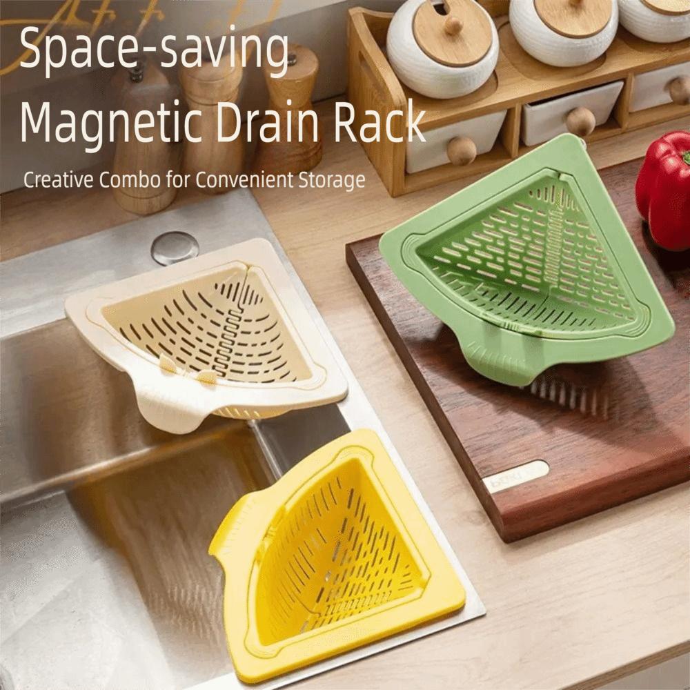 New Magnetic Sink Drain Basket Triangle Multifunctional Food Waste Filter Basket Kitchen Sink Filter Kitchen Supplies6