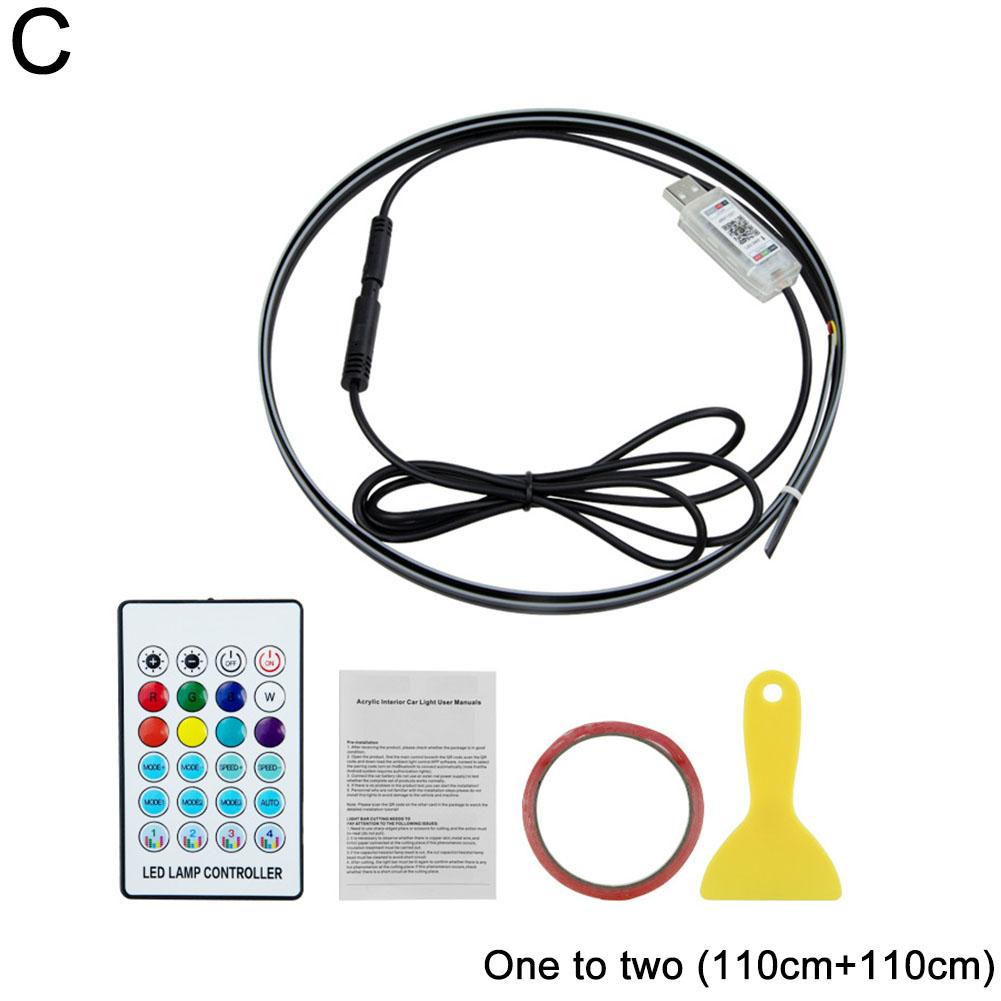 Full Color Streamer Car Ambient Lights RGB APP 64 Color Universal LED Interior Hidden Acrylic Strip Symphony Atmosphere Lamps