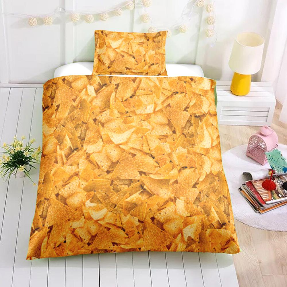 2023 New Style 3D Foods Printing Duvet Cover Microfiber Soft Bedding Cover Set Teens Boys Delicious Bedding Sets Polyester Pillowcase
