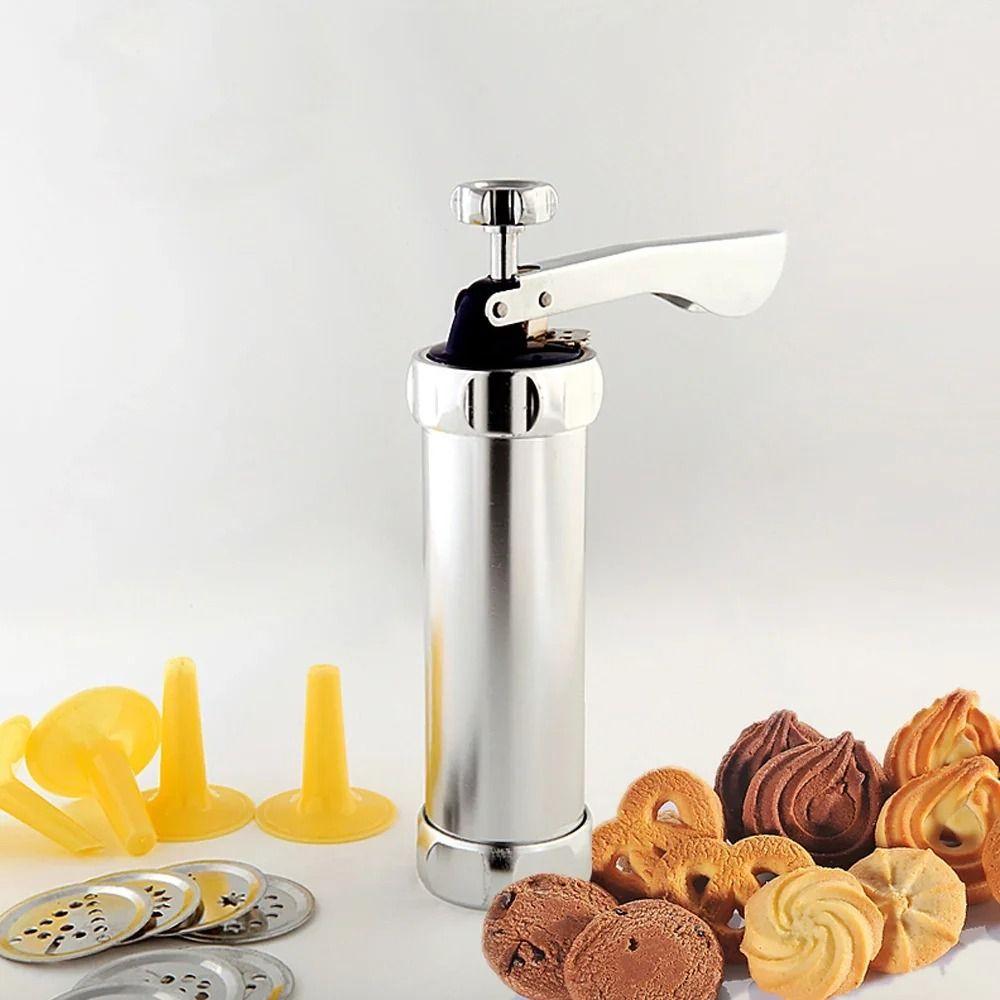 4 Nozzles Cookie Press Kit 20 Cookie Discs DIY Biscuit Maker Cookie Machine Mold  Bakery Shop