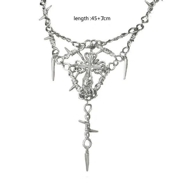 Minimalist Geometric Cross Pendant Necklace For Women With Alloy Chain Summer