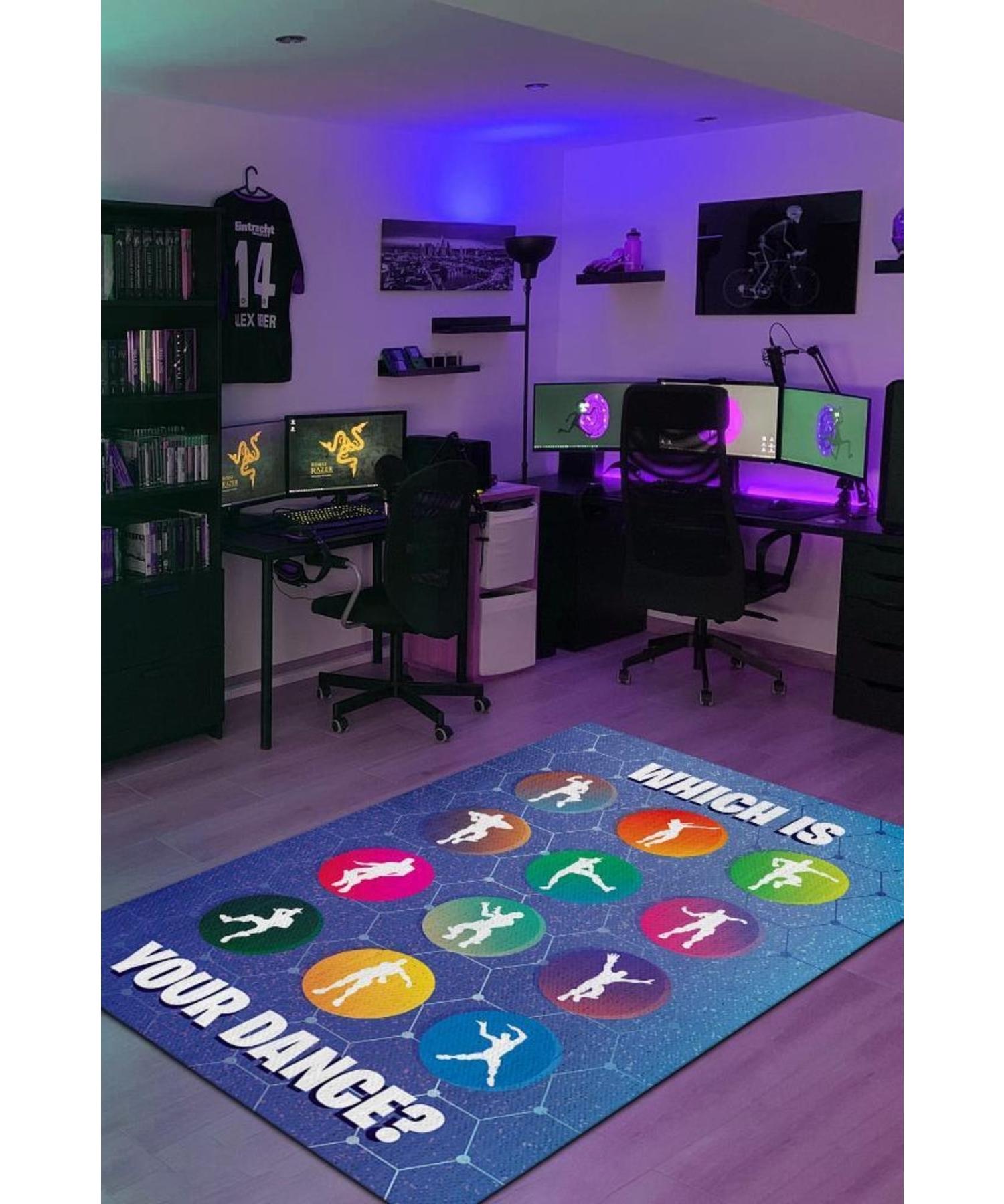 

Your Dance Cotton Woven Based Washable Non-Slip Gamer Rug