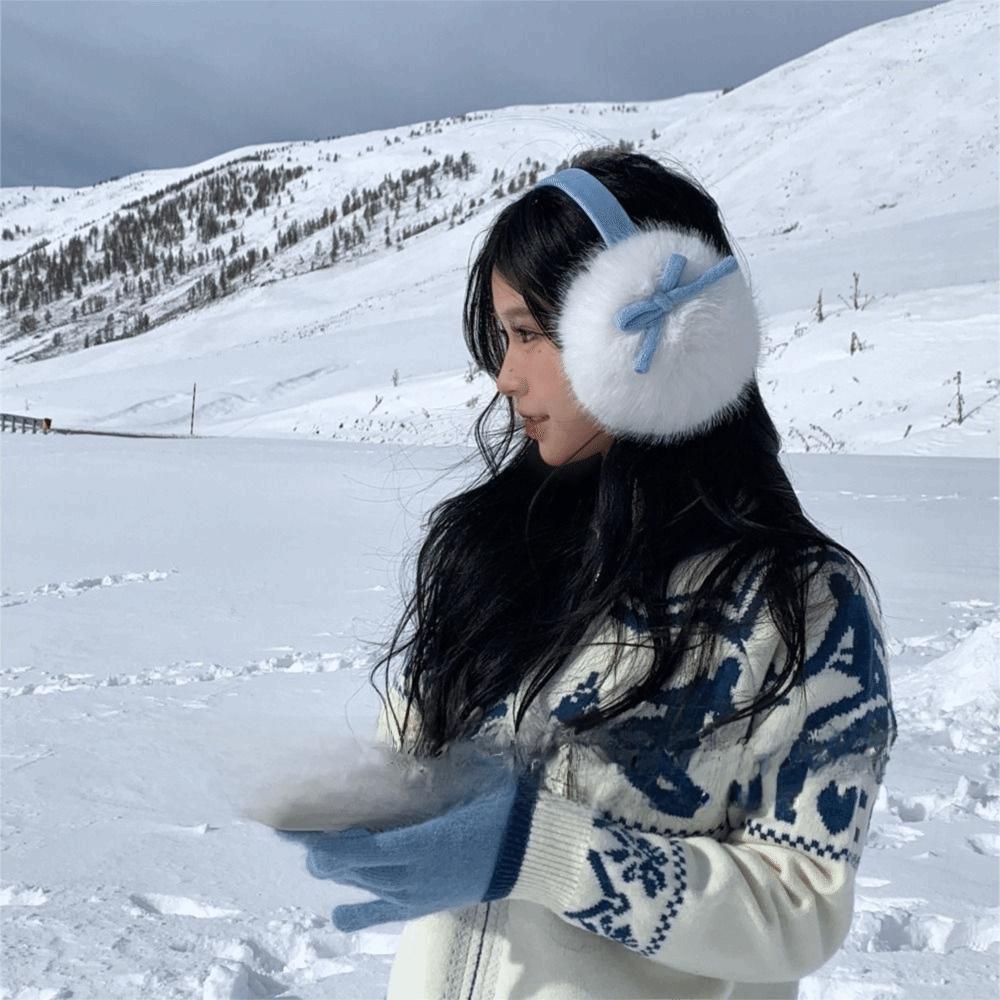 Ear Protection Soft Plush Earmuffs Thickened Fluffy Earflaps  For Women Men Outdoor