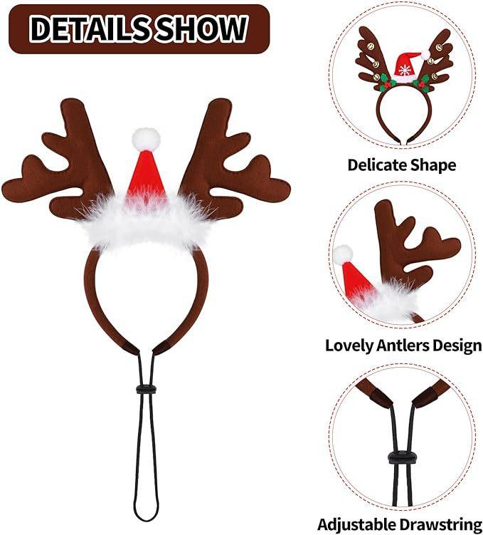 Christmas Decorations Pet Headgear Party Dress Up Antlers Headband Pet Supplies Christmas Hat Headband Dog Christmas