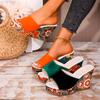 Fashion 2025 Hot Sale Ladies Shoes Peep Toe Women's Slippers Fashion Plus Size Casual Slippers Women Summer Printing Wedge Slippers