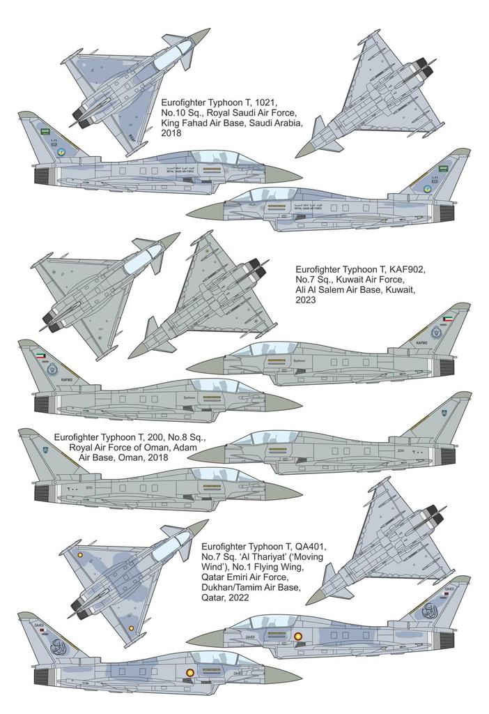 Mark 1 Eurofighter Typhoon Decal Plastic Model Decal MKMDMF14436 1/144 Two-seater (for Revell) (Airplane)