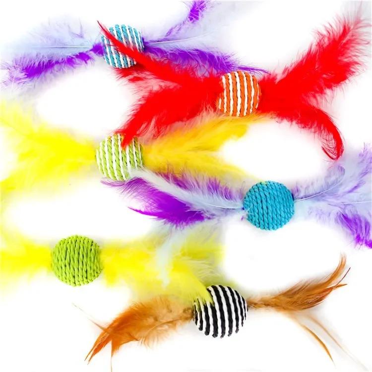 Star Texture Ball Feather Toy for Dog Supplies Cat Toy Ball Feather Ball Throwing Funny Toy Pet Products Cat Toys Interactive