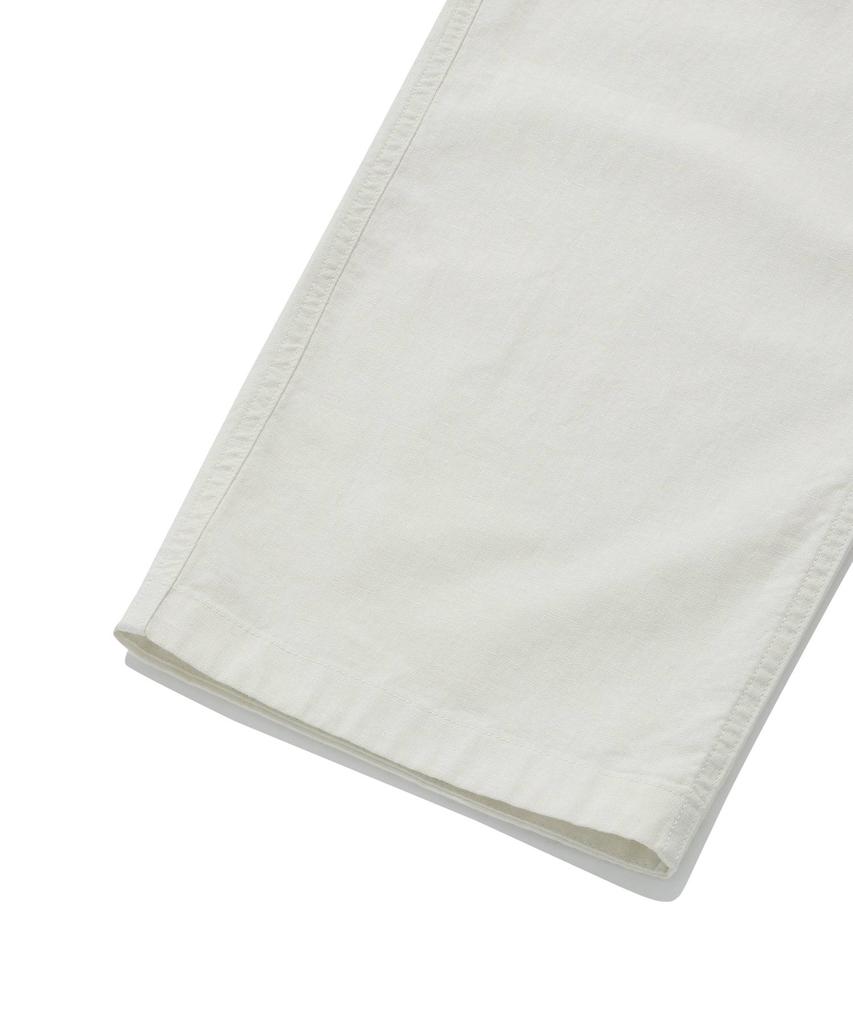 COVERNAT Linen Semi-Wide Buckle Pants Ivory