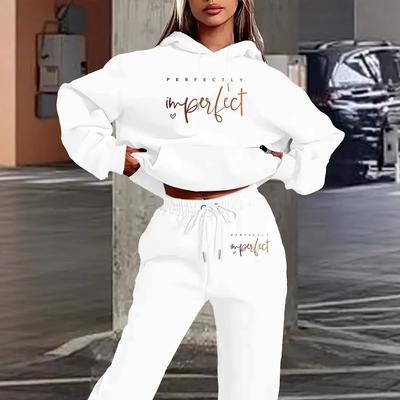 Best-selling European and American Women's Letter-printed Hooded Sweatshirts, Fashionable Casual Long Pants Sets, Wholesale