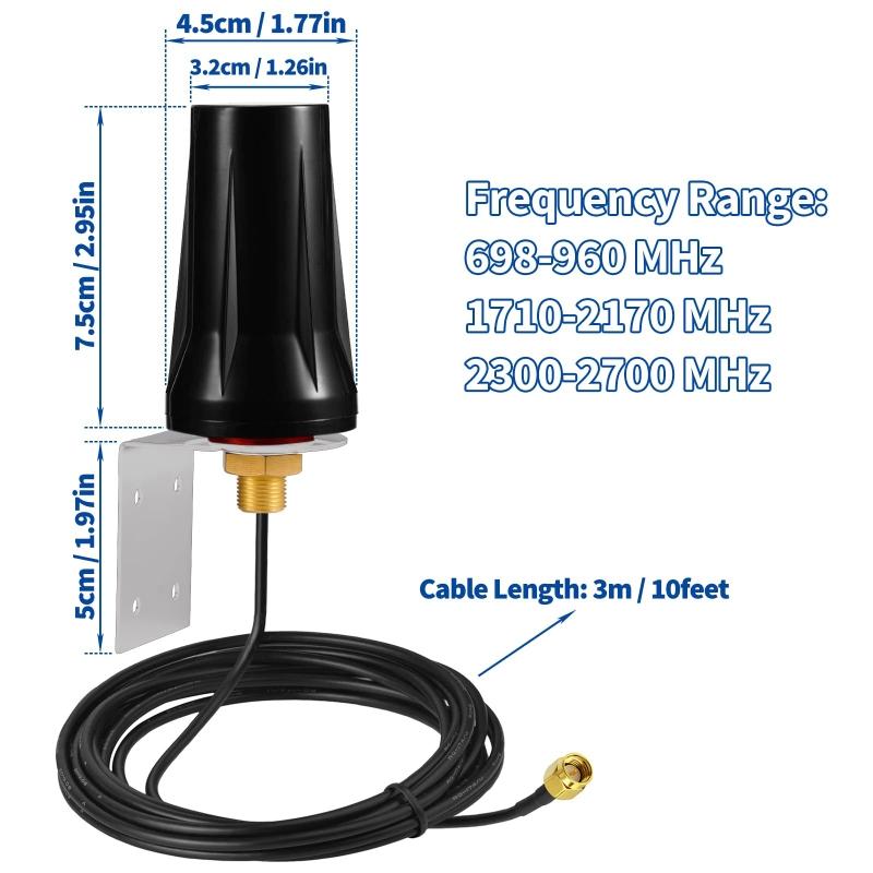 4G LTE Outdoor SMA Male Plug Antenna Supplies for GSM Alarm System 4G LTE Router 600-6000mHz 5dBi Antenna