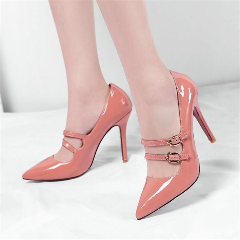 Women Shoes Pumps Fashion High Heels Shoes Ankle Strap Buckle Pumps Women Wedding Shoes Ladies Stiletto Women Heels 32-43