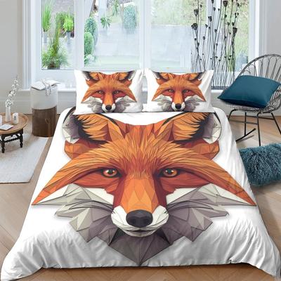 Kinder Karton Fuchs Weiche Bettbezug Bettwäsche Set Süßes Tier Thema Komfort Geeignet Kinder Kinder plus Erwachsene Personen Warm plus Komfortabel