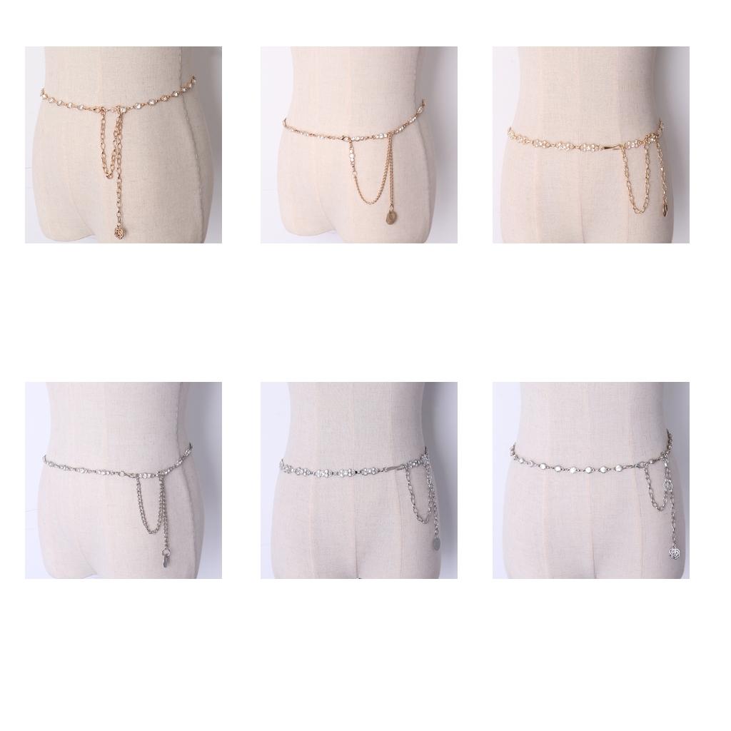 Adjustable Silver Diamante Waist Belt Women’s Luxury Dress Chain Belt Fashion Waistband for Wedding Dress Decor