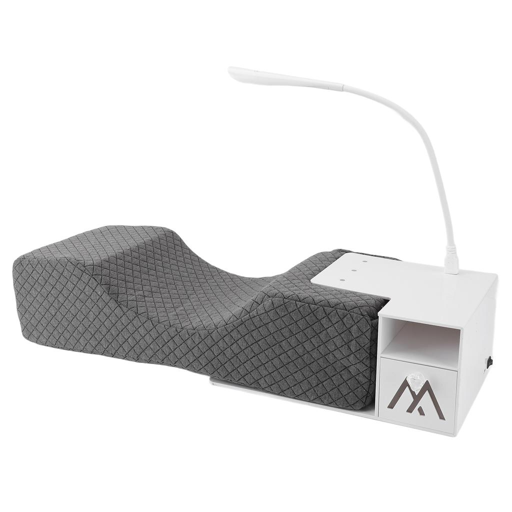 Pernă cu Memorie pentru Extensii de Gene cu Suport Organizator cu Raft, Iluminare, Ergonomică pentru Extensii de Gene