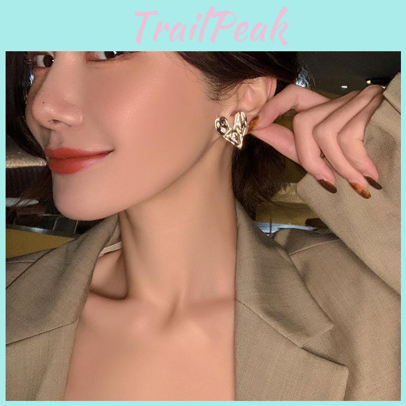 And Simple Elegant Gold Heart Shape Earrings For Women Trendy Jewelry Fashion