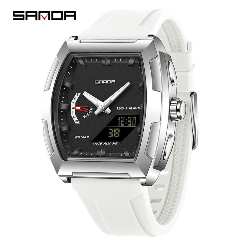 Sanda Multifunction Waterproof Sports Watch with Alarm & Luminous Display