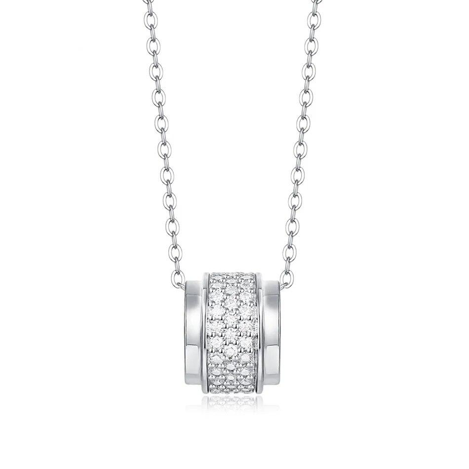 New 2022 New Round Ten Mile Galaxy 1ct Moissanite S925 Sterling Silver Luxury Shine Elegant Pendant Necklace Women's Jewelry