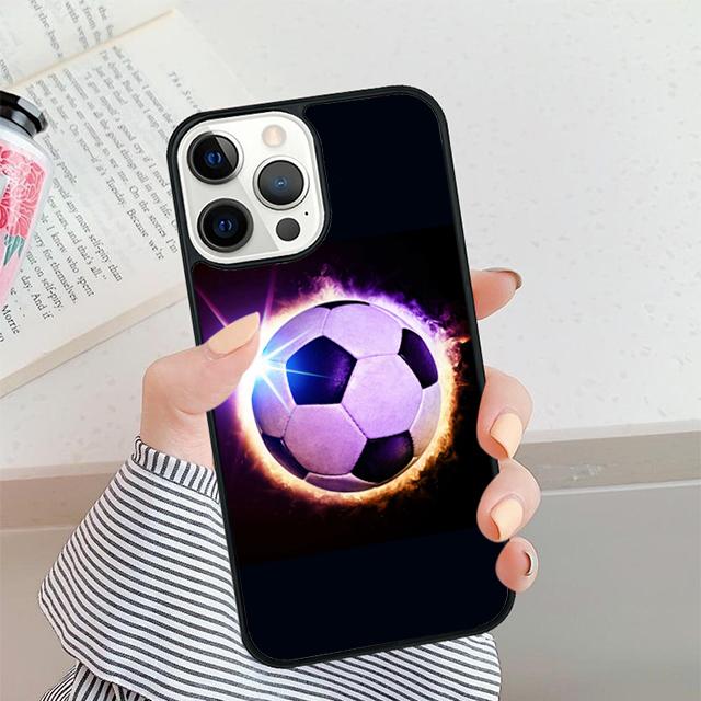 

Water Fire Football Soccer Ball Phone Case For iPhone 17 Air 16 15 14 plus 12 13 Pro max Shell Cover coque iPhone 13pro max