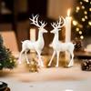 1Pcs Rustic Table Ornaments Christmas Reindeer Decor For Home Indoor Xmas Holiday Small Statue Reindeer Christmas Decoration