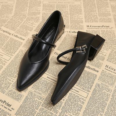 73598-1 Wiosenno-letnie damskie buty 2025 popularne wszechstronne wygodne buty na szpilce retro pojedyncze buty