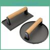 Cast Iron Square And Round Meat Press With Wooden Handle For Grilling And Frying