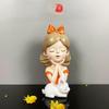 Face Pose Statue Cute Bunny Girl Statue Crafts Sculpture Yoga Pose Home Office Gift Decoration, Suitable As a Birthday Gift