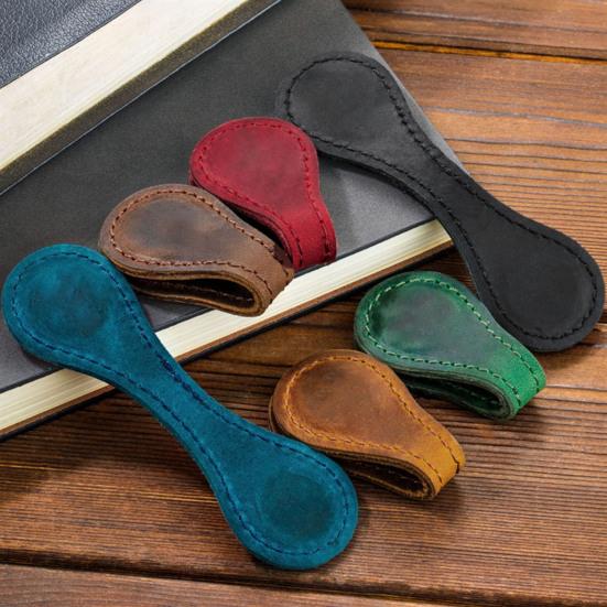 2 magnetische Lesezeichen im Vintage-Stil, Kunstleder, magnetische Buchmarkierung, Kabel-Organizer für Buchliebhaber, Lehrer, Studenten