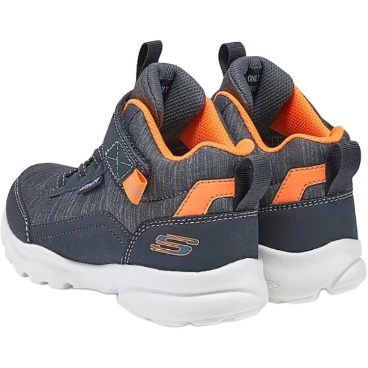 Skechers Kids Comfortable Convenient Durable Waterproof Mid-Top Casual Shoes Kids sneaker Charcoal Orange 403911L-CCOR