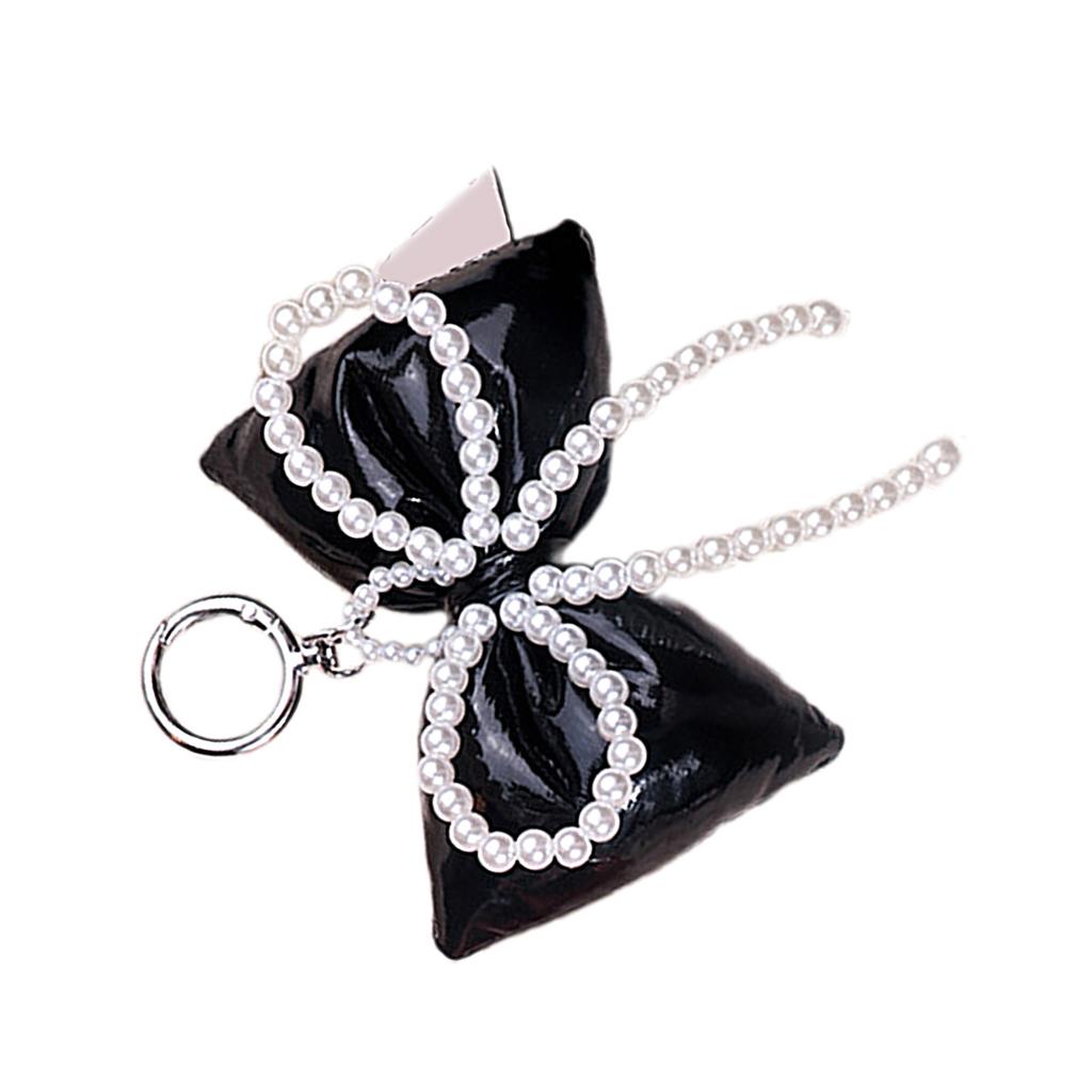 Handcrafted Leather Bowknot Keychain Elegant Keychain Pendant Unique Bag Decorations for Fashion forward Individuals