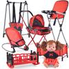 Baby Stroller for Dolls House Rocking Chairs Swing Bed Dining Accessories Simulation Furniture Toy Play House Girl Birthday Gift