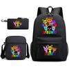 Kids School Backpack Set Grades 1-6 3-Piece Oxford Fabric Bag With Padded Straps Waterproof Breathable Design