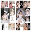 White Wedding Bridal Gloves Lace Long Finger Mittens Retro Satin Long Gloves  Women