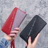 Glitter Shining Wallet  Long Women's Zipper Wallet - Korean Splicing, Color Contrast, Tassel, and Rivet Details
