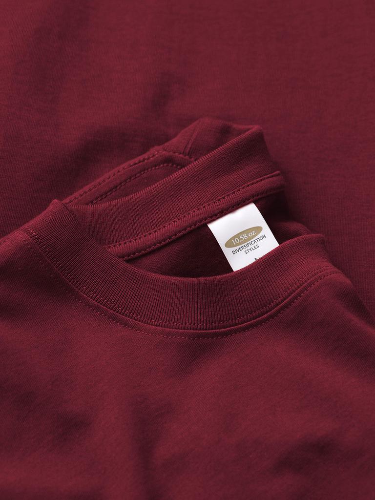 10.58oz 300Grams Heavy Weight Cotton Oversized Loose Solid Color Drop Shoulder Short Sleeve T-shirt Men Summer