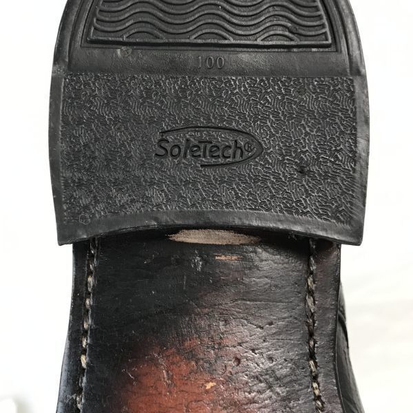 70s-80s Vintage Felt Tongue Leather U-tip McKay Construction 9 26.5-27.0 Black Maker Unknown Business Dress shoes(USED)