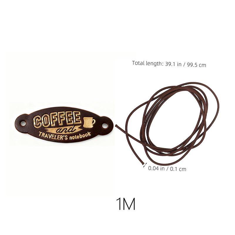 Vintage Brown Traveler'S Notebook Leather Patch 6X2.3Cm Burnished Logo Label & Edge Protector