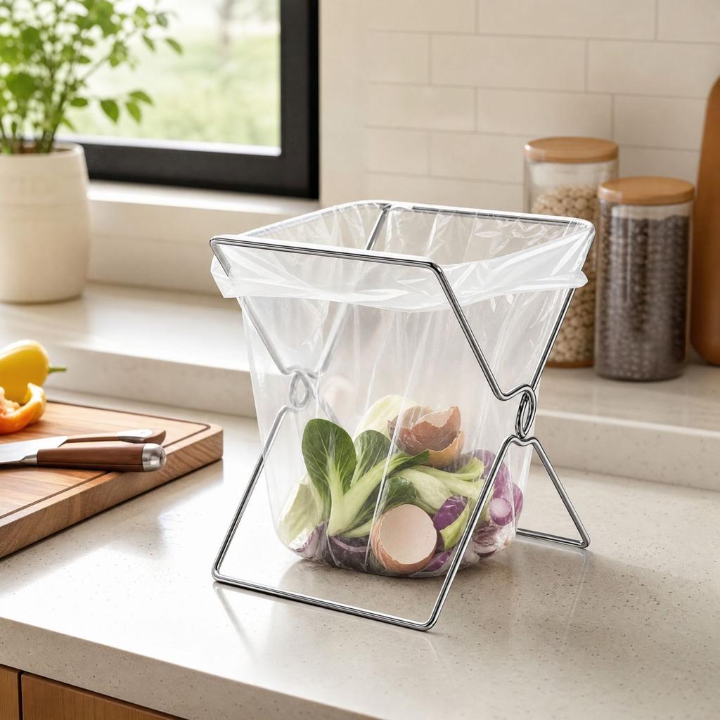 Bag Holder Stand for Kitchen Garbage and Recycling