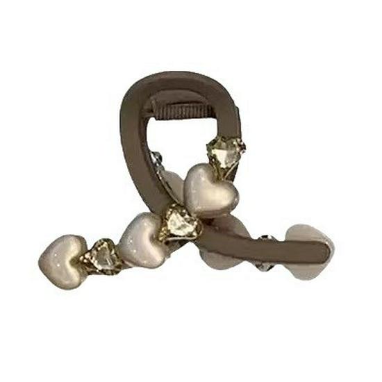 Elegant Pearl Rhinestone Claw Clip: High-End Hair Accessory for Updo