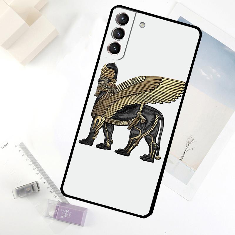 Lamassu Assyrian Winged Lion Phone Case For Samsung Galaxy S20 FE S21 S22 S23 S24 S25 Ultra S9 S10 S25 Plus S25 FE Cover