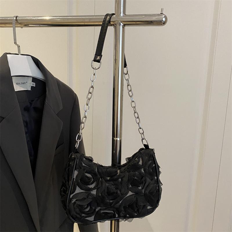 Bag Women's New Pearl Mesh Flower Handbag High-end Luxury Dress Dinner Bag Temperament Women's Bag