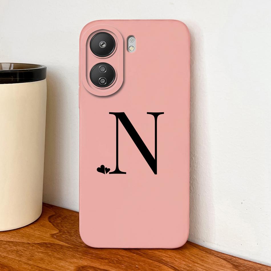 For POCO C65 C75 C55 Case Little Heart Letters Phone Housing For POCO C 75 4G 5G Soft Liquid Silicone Full Protection Back Cover